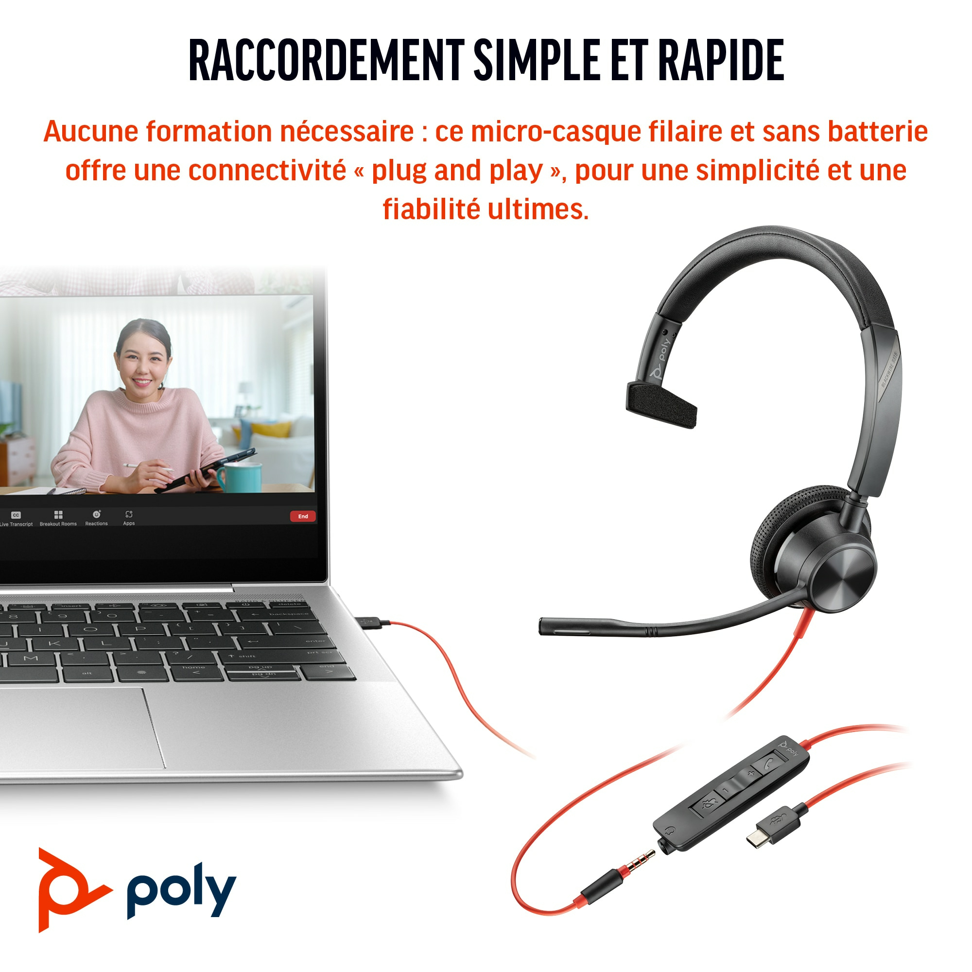 Poly HP Poly Blackwire 3315 - Blackwire 3300 series