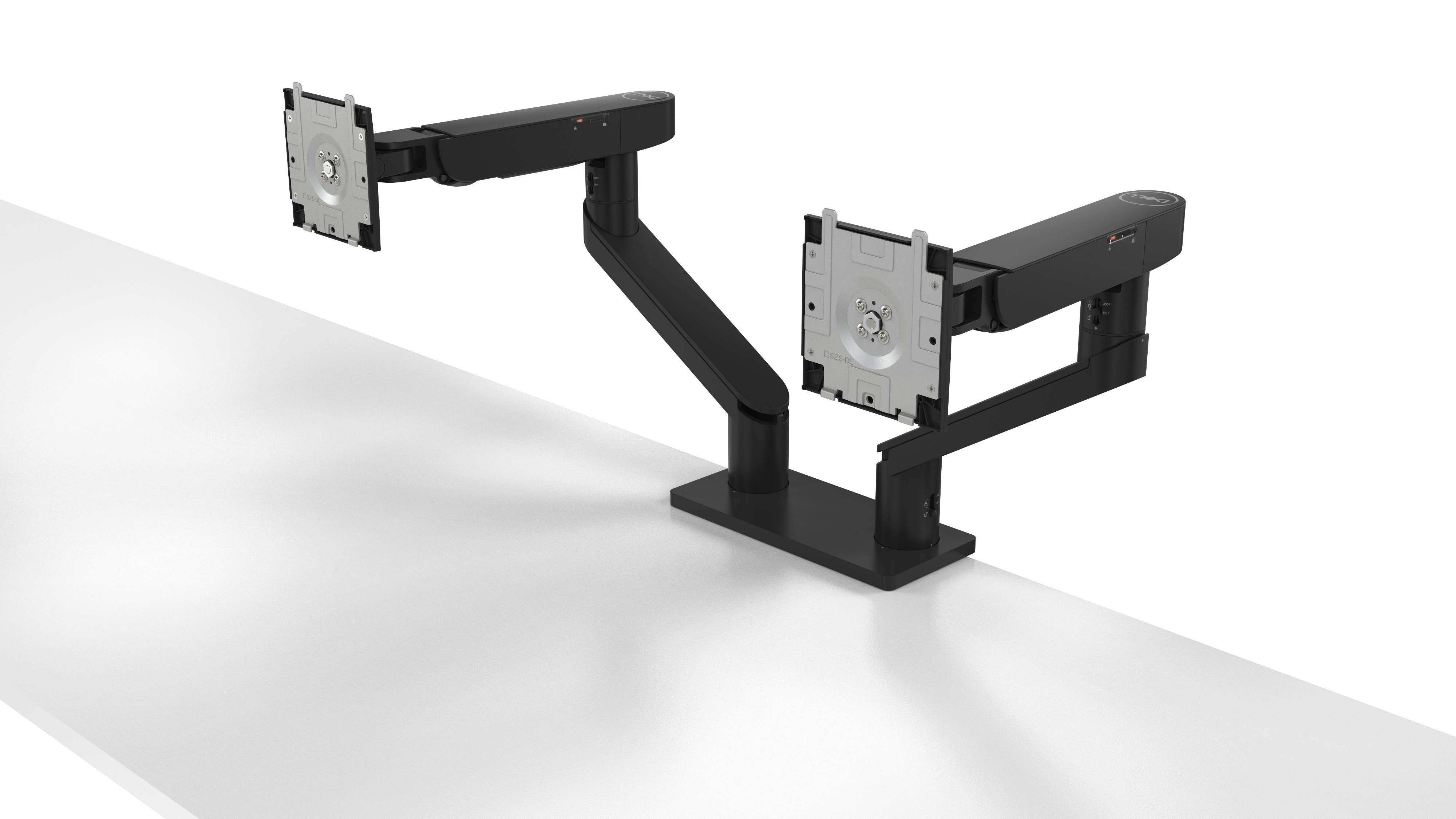Dell Monitorarm für zwei Bildschirme – MDA20, 10 kg, 48,3 cm (19"), 68,6 cm (27"), Höhenverstellung, Schwarz