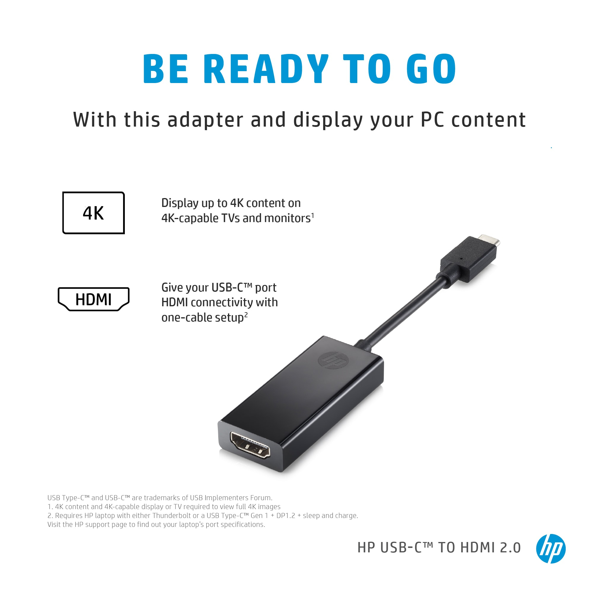 HP  Videoadapter - USB-C männlich zu HDMI weiblich