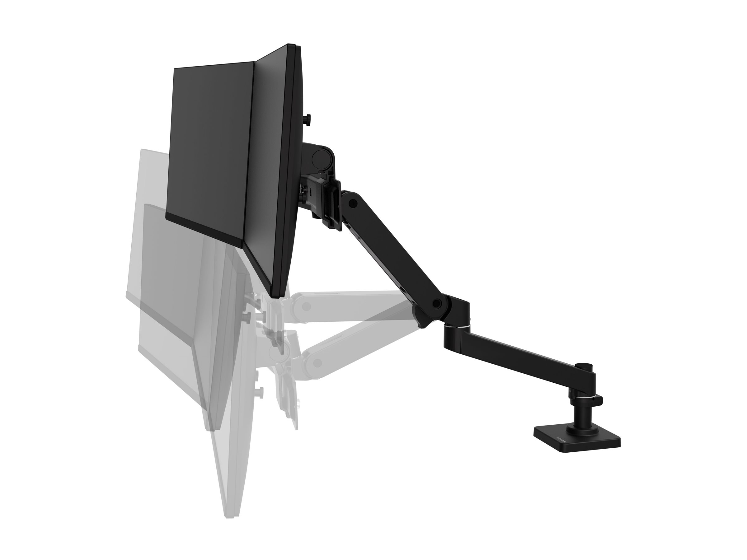 Ergotron LX Pro - Befestigungskit (Dual Direct Arm, 2 Drehgelenke, 2-teilige Tischklemme, Befestigungsmaterialien, Basis, Arm für zwei Bildschirme, Verlängerung, Stange, Stangenring) - für 2 Flachbildschirme - Aluminium - Schwarz - Bildschirmgröße: