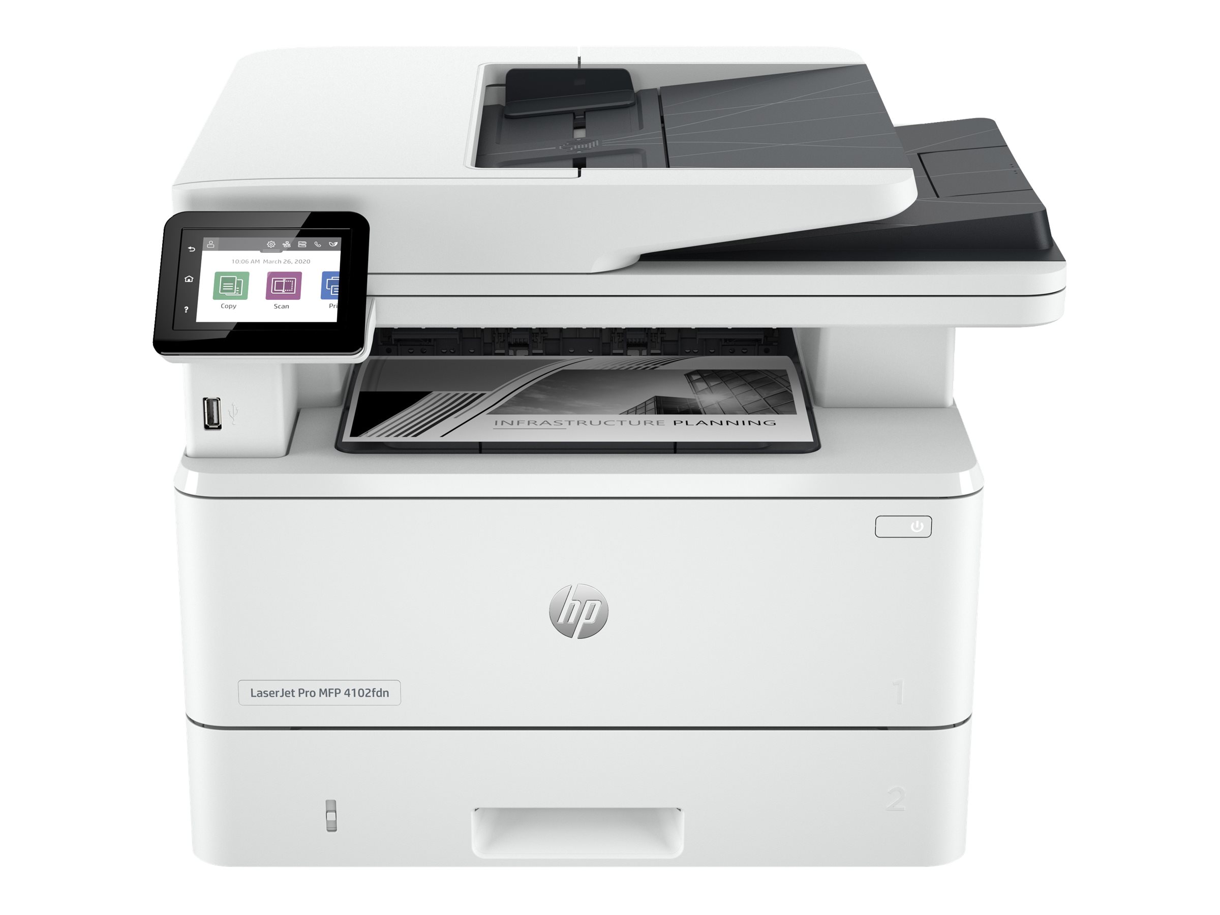 HP LaserJet Pro MFP 4102fdn Drucker, Laser, Monodruck, 1200 x 1200 DPI, Monokopie, A4, Weiß