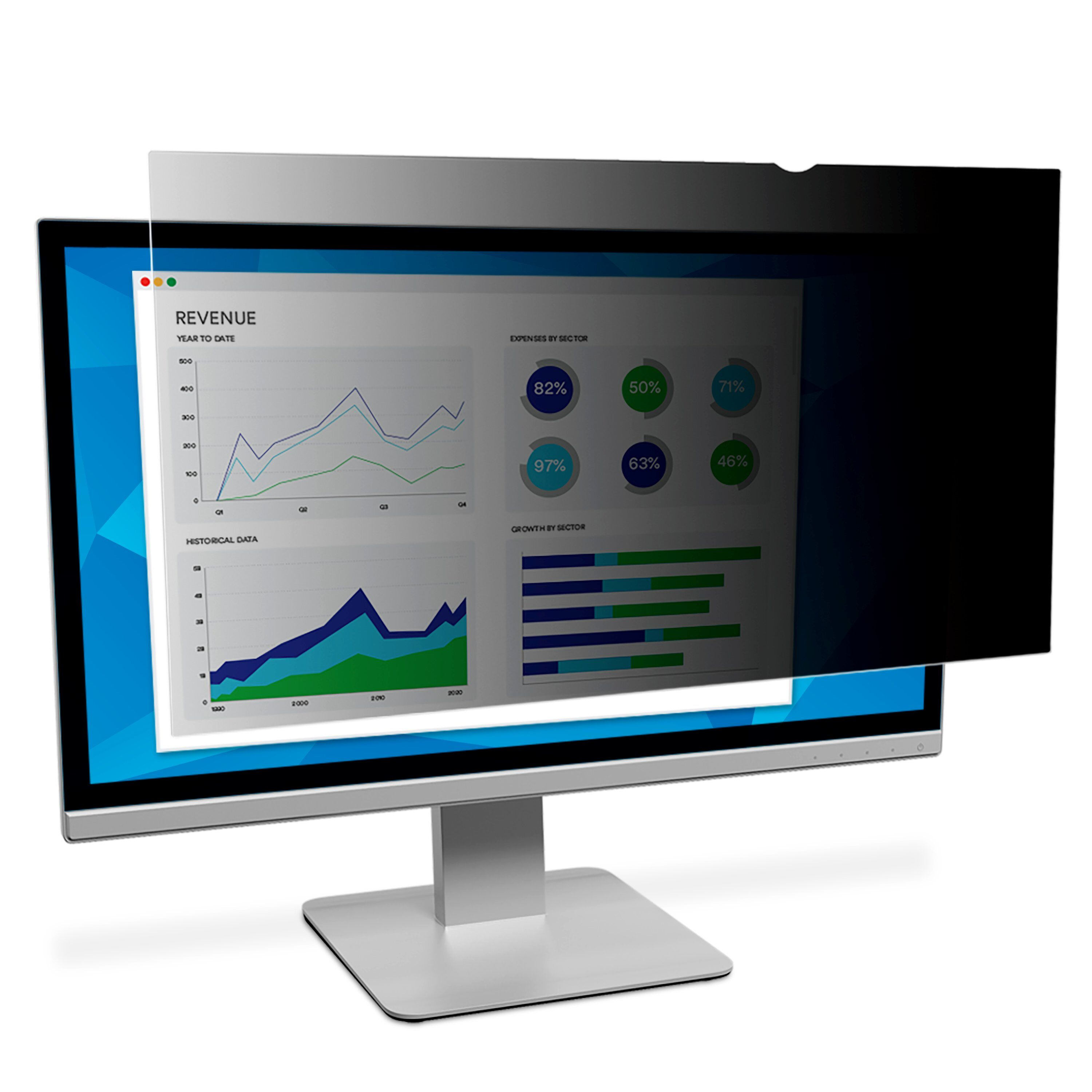 3M Blickschutzfilter für 34in Vollbild-Monitor, 21:9, PF340W2E, 86,4 cm (34"), 21:9, Monitor, Rahmenloser Blickschutzfilter, Glänzend/Matt, Anti-Glanz