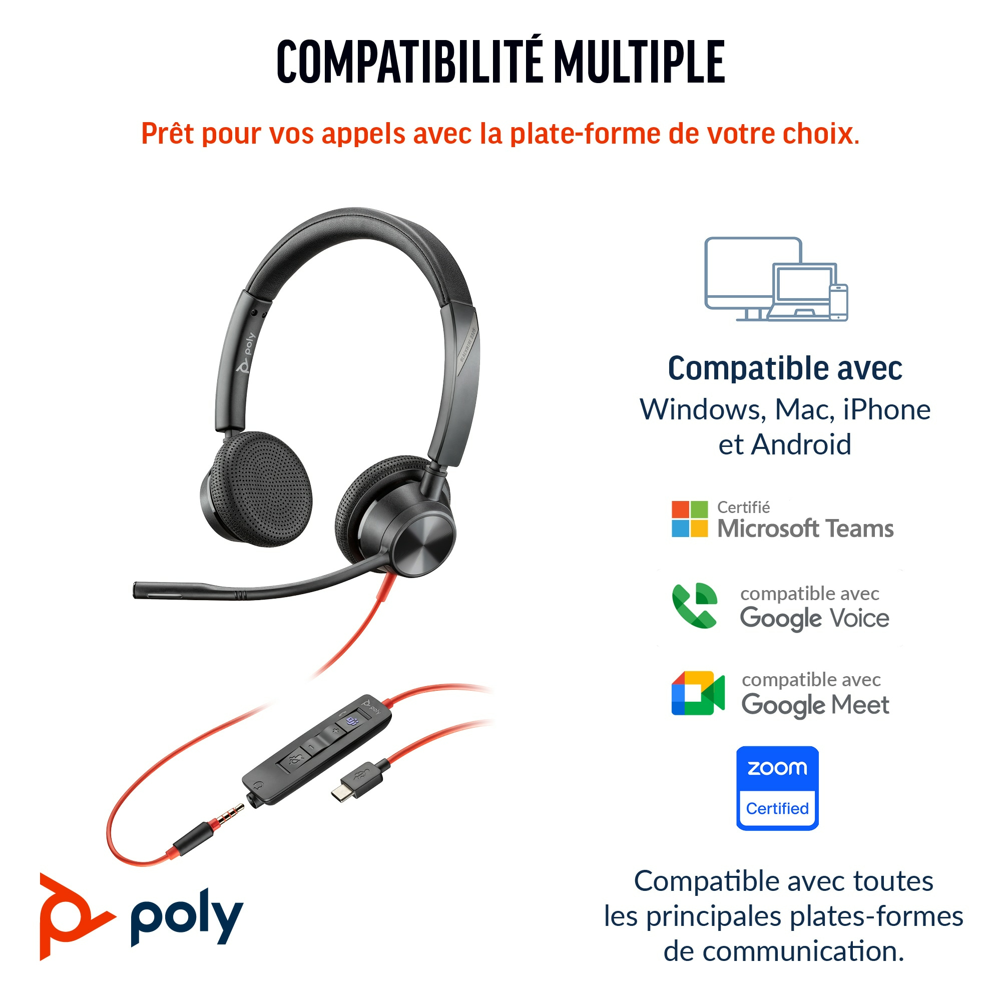 Poly HP Poly Blackwire 3325 - Blackwire 3300 series
