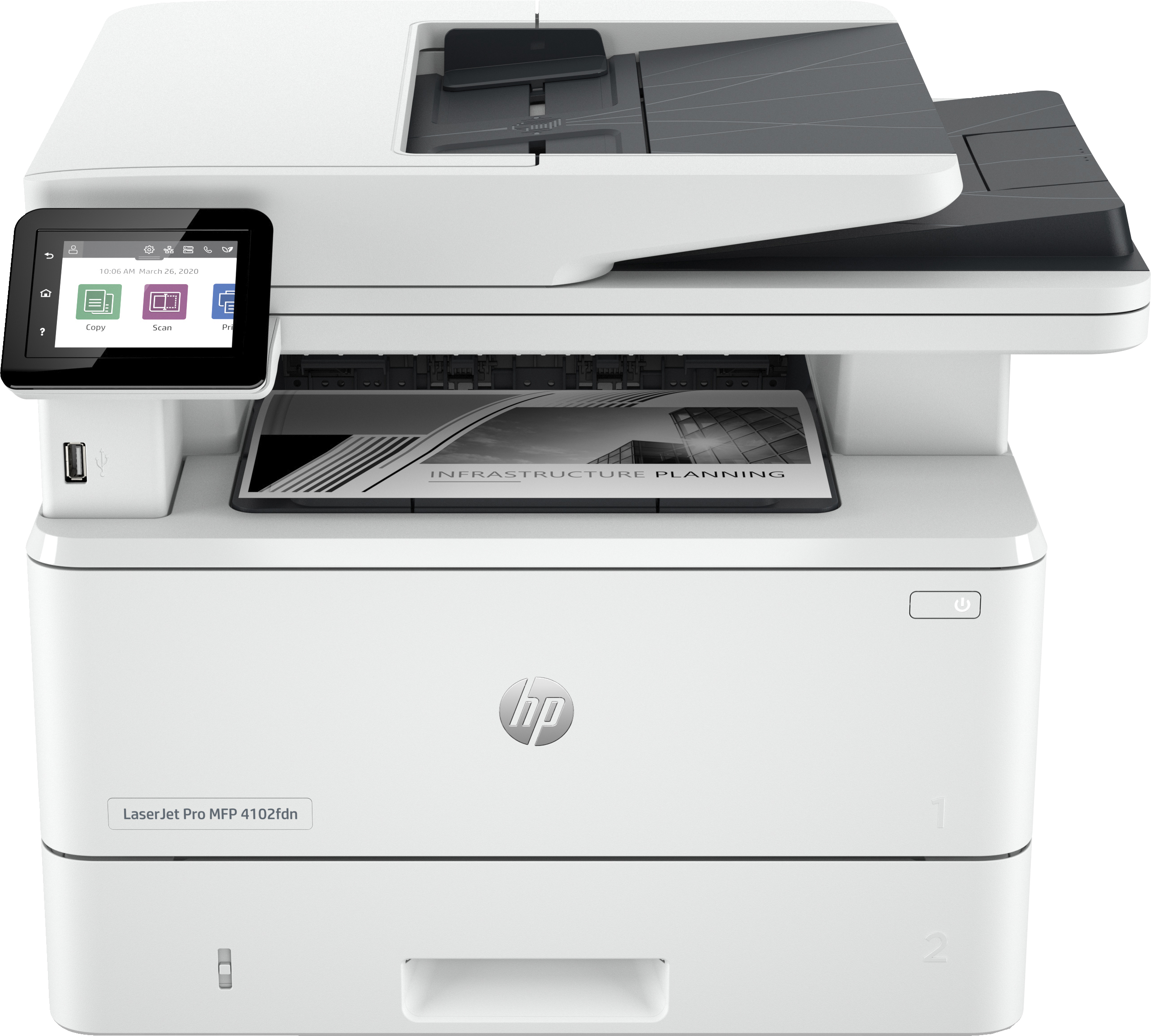 HP LaserJet Pro MFP 4102fdn Drucker, Laser, Monodruck, 1200 x 1200 DPI, Monokopie, A4, Weiß