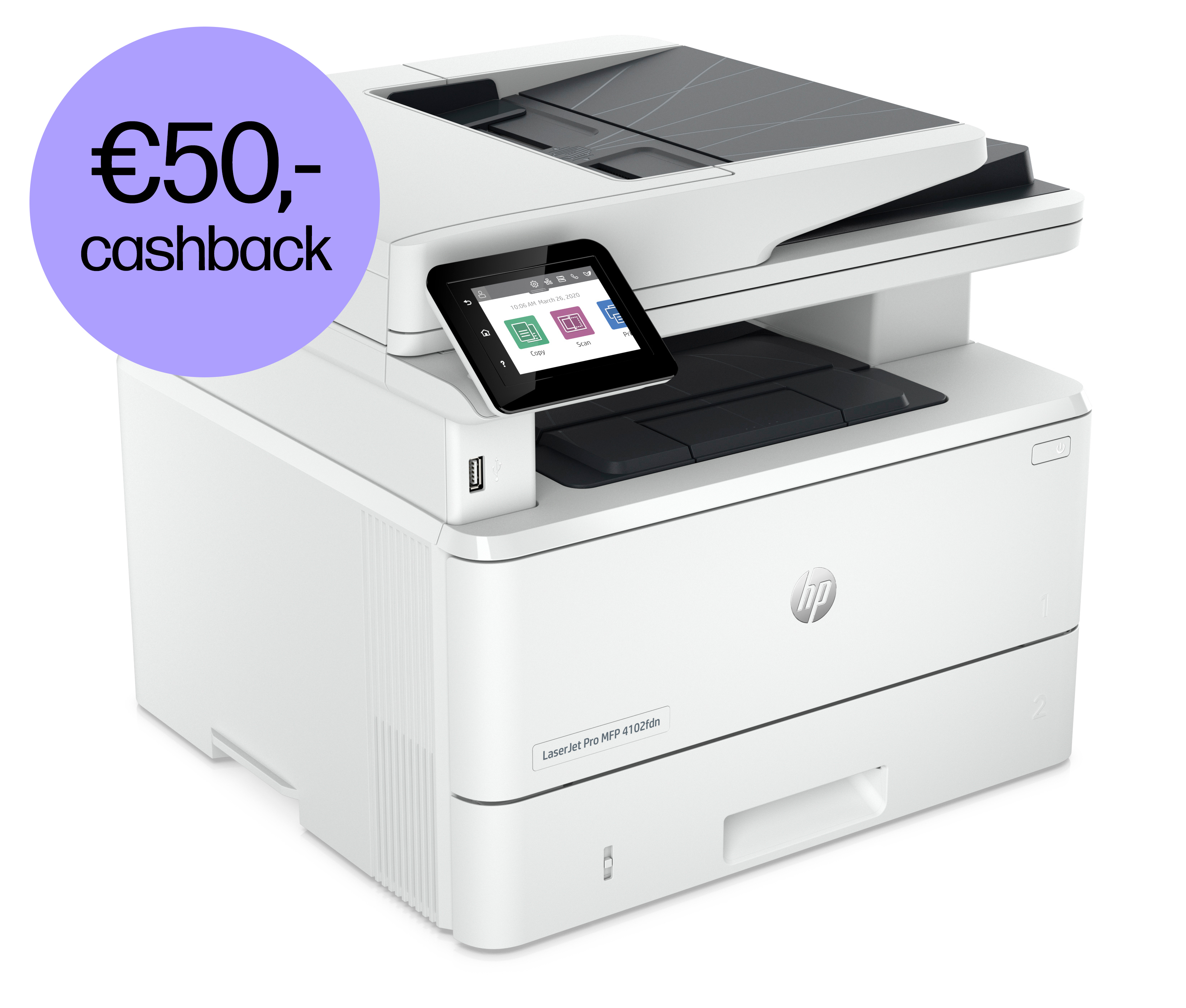 HP LaserJet Pro MFP 4102fdn Drucker, Laser, Monodruck, 1200 x 1200 DPI, Monokopie, A4, Weiß