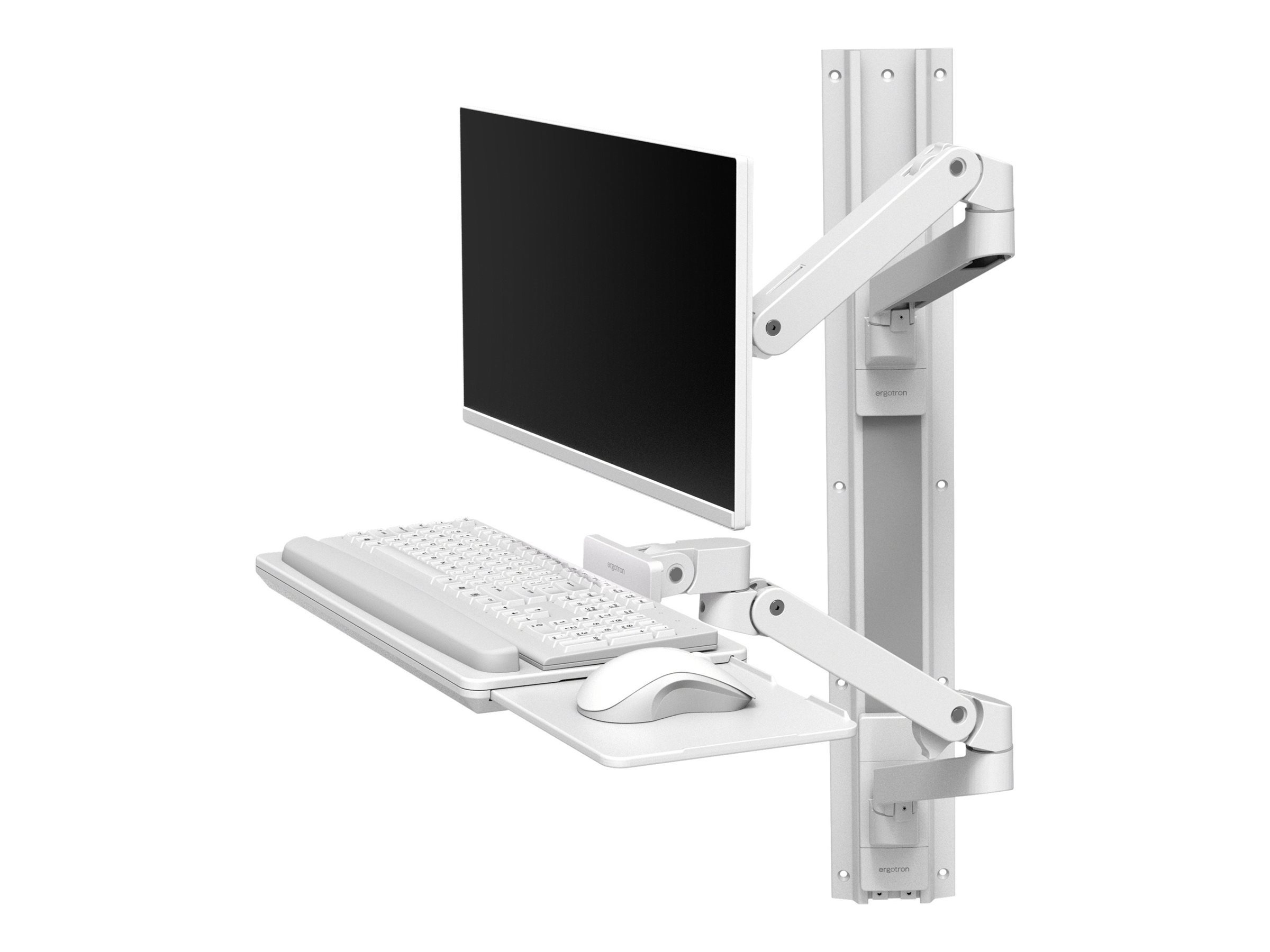 Ergotron LX Pro - Befestigungskit (2 Arme, 2 Aufsätze, Tastatur-Tablett, Mausablage zum Herausziehen, Maushalterung, 2 Wandhalterungssockel, Wandschiene 34", Wandbefestigung, 2 Kabelkanäle, Monitor-Schwenkarm, Tastaturdrehpunkt) - für LCD-Display / PC