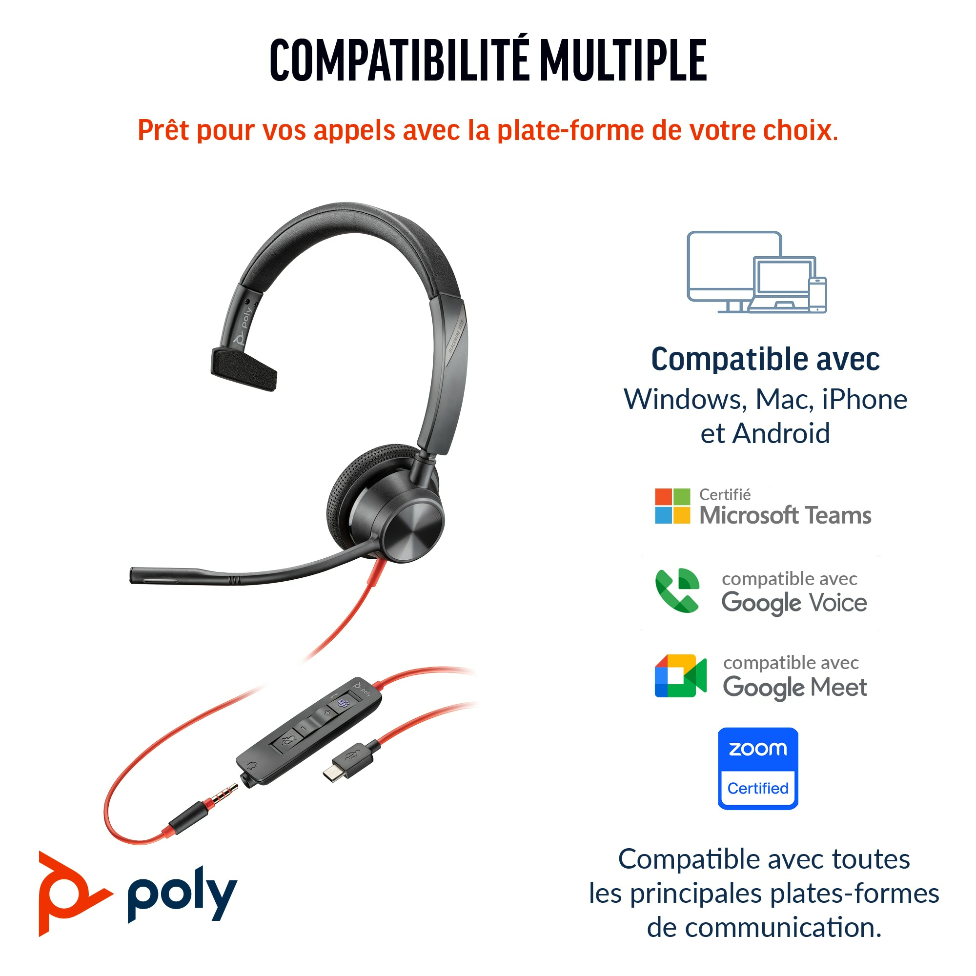 Poly HP Poly Blackwire 3315 - Blackwire 3300 series
