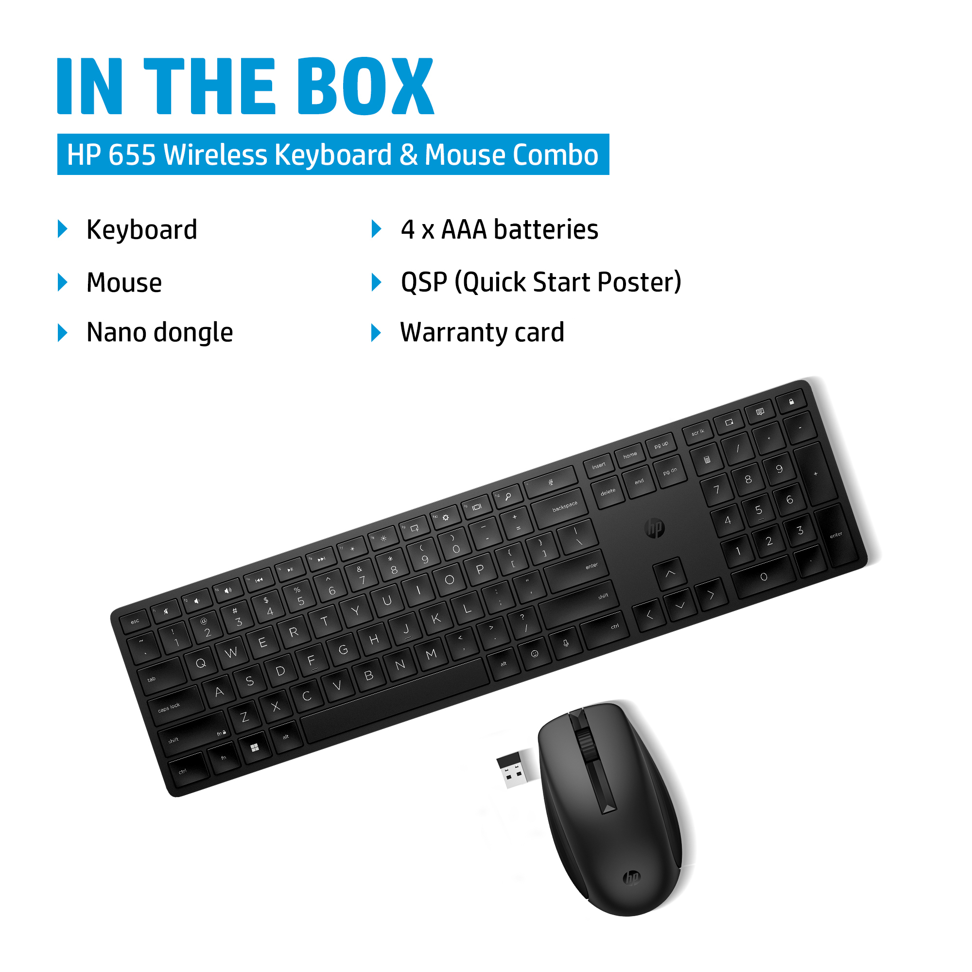 HP 655 - Tastatur-und-Maus-Set - kabellos - 2.4