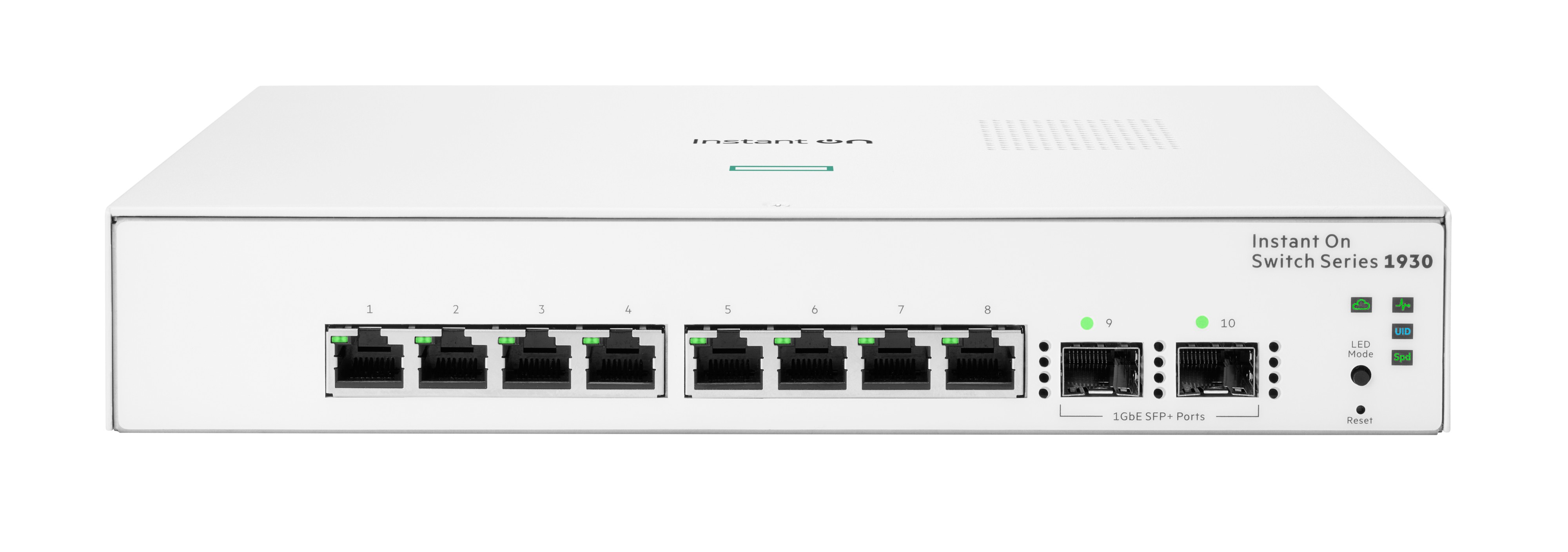 HPE Aruba Networking Networking Instant On Switch 8p Gigabit 2p SFP 1930, Managed, L2/L3/L4, Gigabit Ethernet (10/100/1000), Vollduplex, Power over Ethernet (PoE), 1U